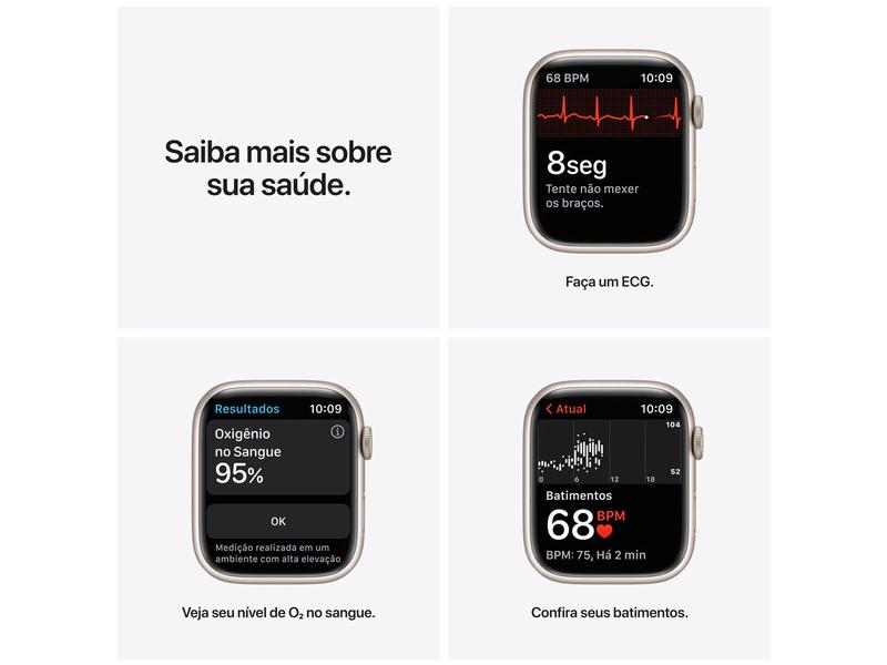Apple Watch Nike Series 7 45mm GPS + Cellular - Caixa Estelar